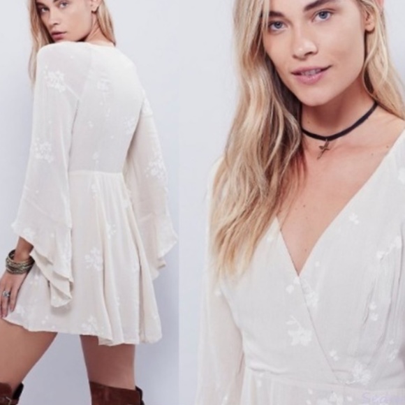Free People Dresses & Skirts - Free People Jasmine Embroidered Dress. Almond.